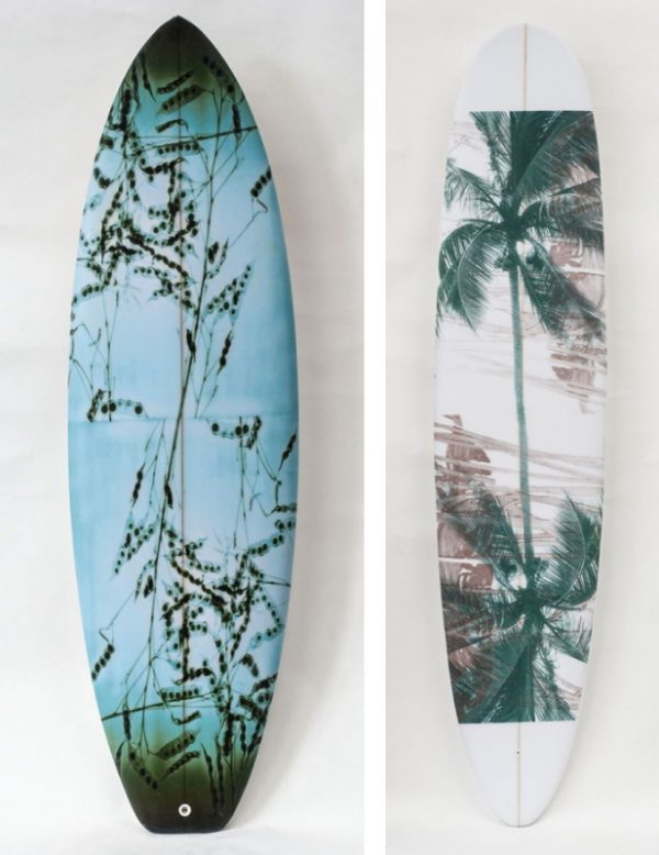 Surfboards: (left to right) Pods 2015, Double Palm Tree 2014
