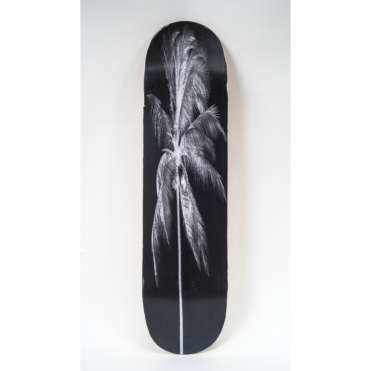 028 White Palm Black, 2021. Unique Artist Skateboard by Steve Miller. - Dot Art